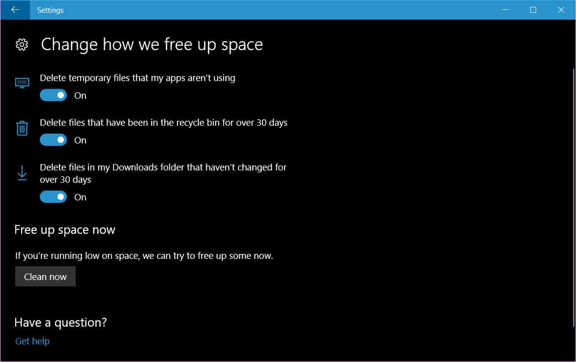 clean up downloads folder windows 10